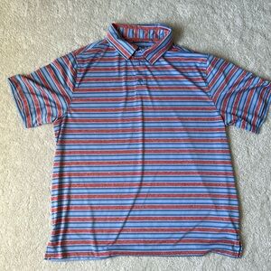 Reebok Athletic Golf Polo, stripped red white and blue